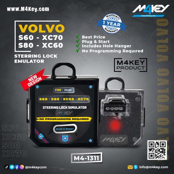 M4Key For Volvo S60 S80 XC60 XC70 Steering Lock Emulator Simulator